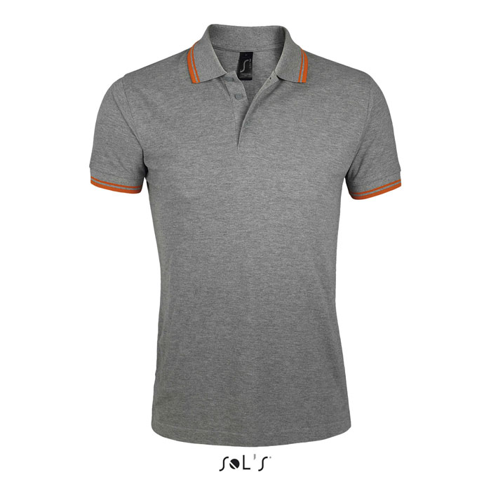 PASADENA MEN Melange Grey/orange – pASADENA MEN'S POLO 200 s potlačou | Predmety.sk