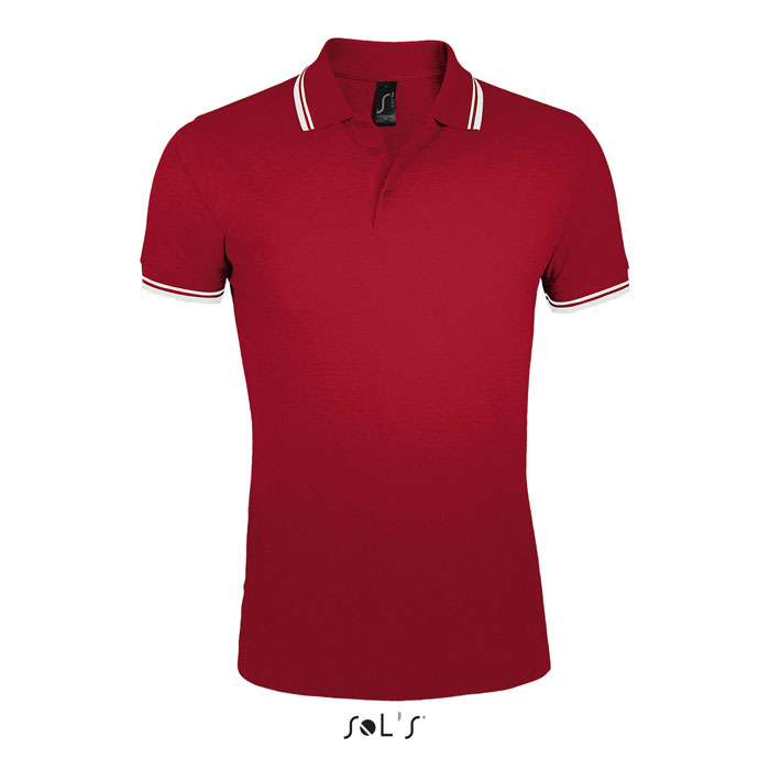 PASADENA MEN Červená/biela – pASADENA MEN'S POLO 200 s potlačou | Predmety.sk