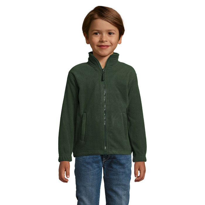 NORTH KIDS Zelená – sEVERNÁ DETSKÁ FL. BUNDA 300g s potlačou | Predmety.sk