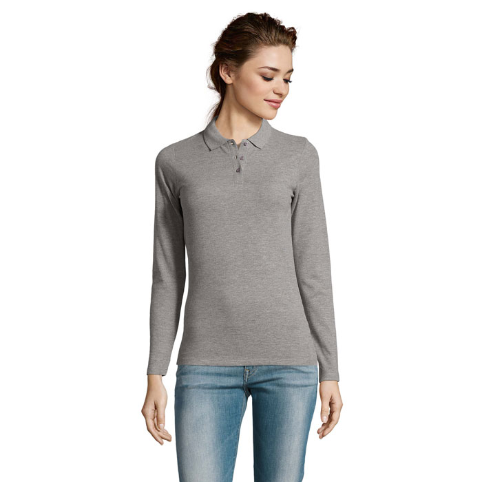 DOKONALÉ ŽENY LSL Grey Melange 2 – pERFECT LSL WOMEN POLO 180 s potlačou | Predmety.sk