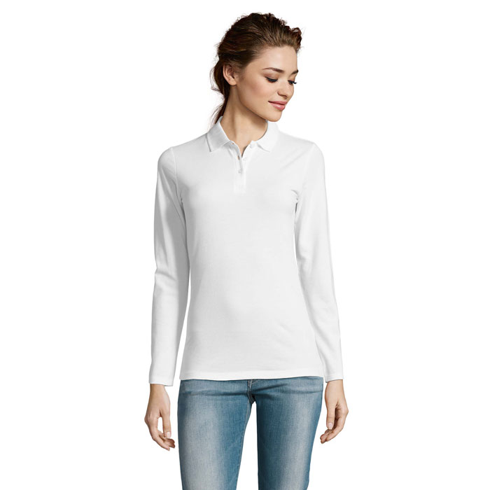DOKONALÉ ŽENY LSL Biela – pERFECT LSL WOMEN POLO 180 s potlačou | Predmety.sk