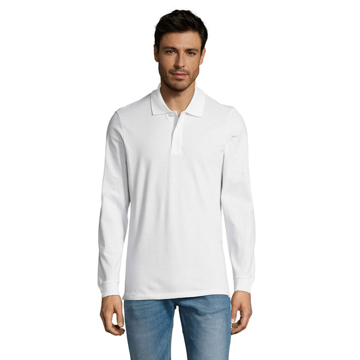 DOKONALÍ MUŽI LSL Biela – pERFECT LSL MEN POLO 180 s potlačou | Predmety.sk