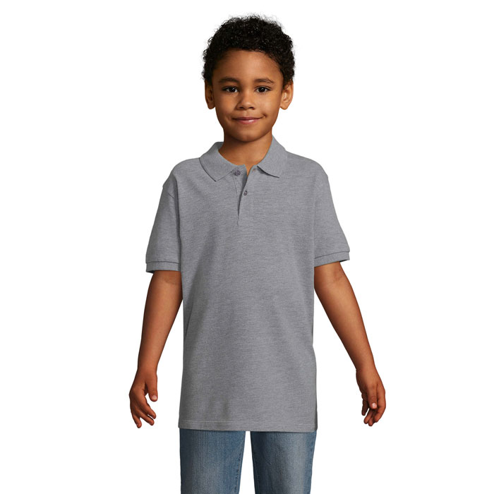 PERFECT KIDS Grey Melange 2 – pERFECT DETSKÉ POLO 180g s potlačou | Predmety.sk