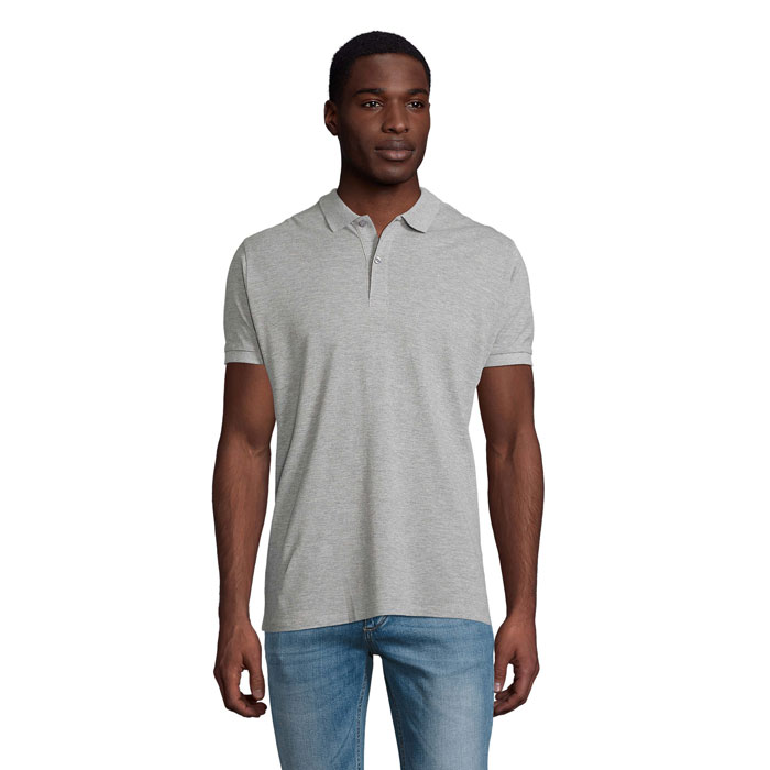 PLANÉTA MUŽOV Grey Melange 2 – pLANET MEN Polo 170g s potlačou | Predmety.sk