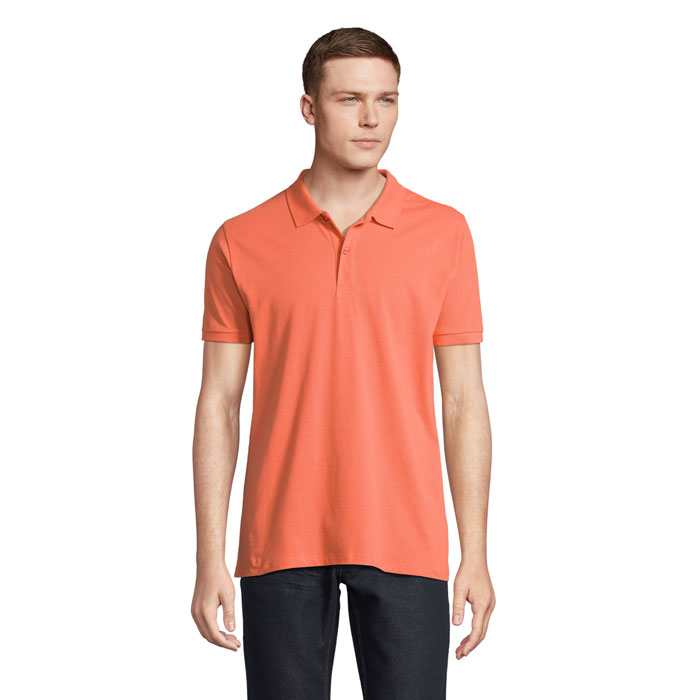PLANÉTA MUŽOV Pop Orange – pLANET MEN Polo 170g s potlačou | Predmety.sk