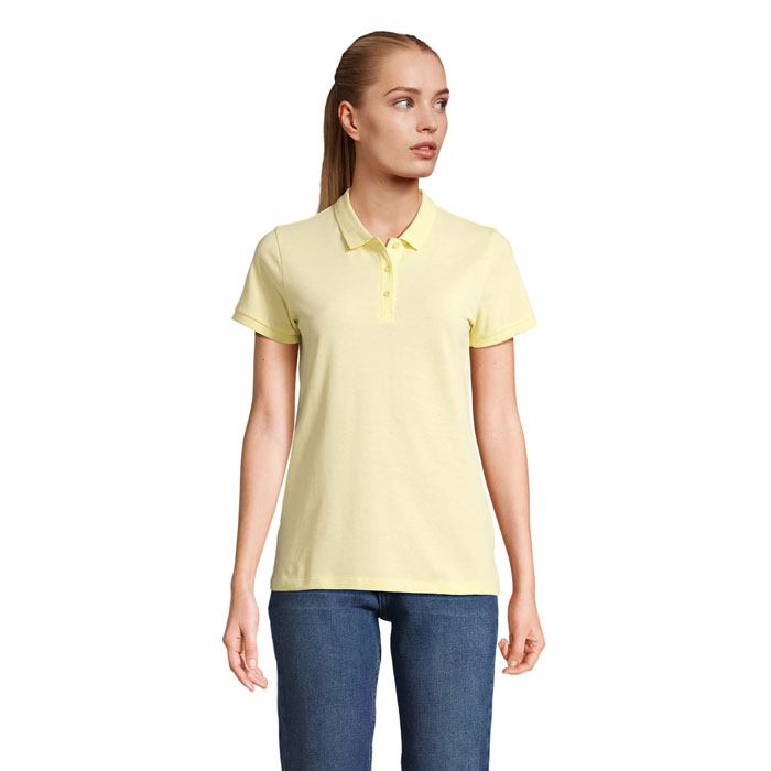 PLANÉTA ŽIEN Svetlo žltá – pLANET WOMEN Polo 170g s potlačou | Predmety.sk