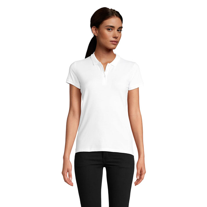 PLANÉTA ŽIEN Biela – pLANET WOMEN Polo 170g s potlačou | Predmety.sk