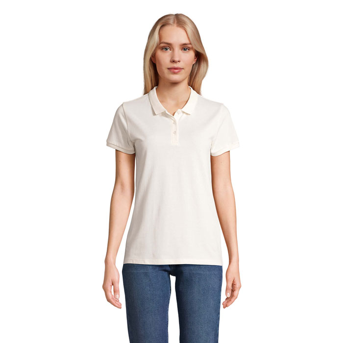 PLANÉTA ŽIEN Off-White – pLANET WOMEN Polo 170g s potlačou | Predmety.sk