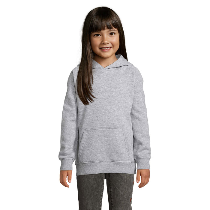 STELLAR KIDS Grey Melange 2 – hVIEZDNA DETSKÁ MIKINA S KAPUCŇOU s potlačou | Predmety.sk