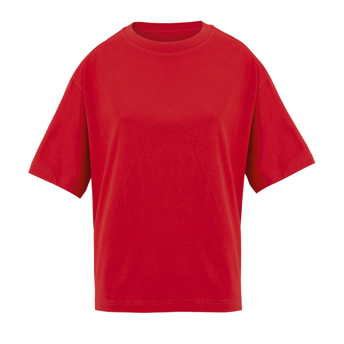 BOXY WOMEN Bright Red – kRABICE DÁMSKE NADROZMERNÉ TRIČKO s potlačou | Predmety.sk