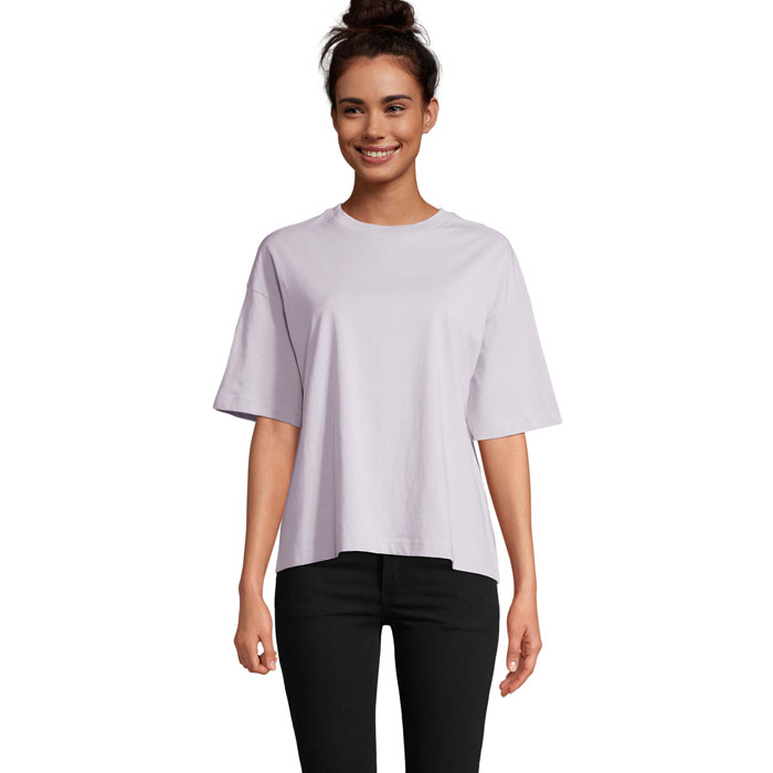 BOXY WOMEN Lilac – kRABICE DÁMSKE NADROZMERNÉ TRIČKO s potlačou | Predmety.sk