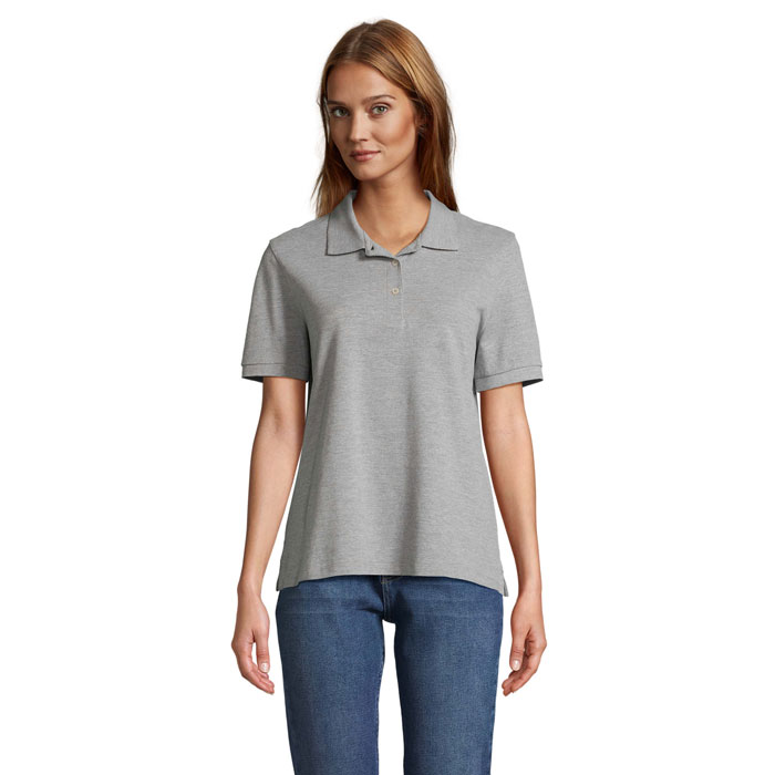 PACIFIC WOMEN Grey Melange 2 – pACIFIC WOMEN POLO s potlačou | Predmety.sk