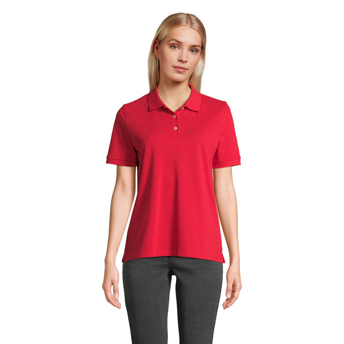 PACIFIC WOMEN Červená – pACIFIC WOMEN POLO s potlačou | Predmety.sk