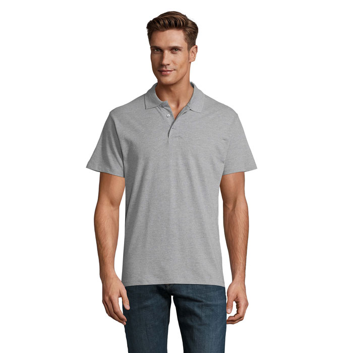 JAR II Grey Melange 2 – sPRING II MEN Polo 210g s potlačou | Predmety.sk