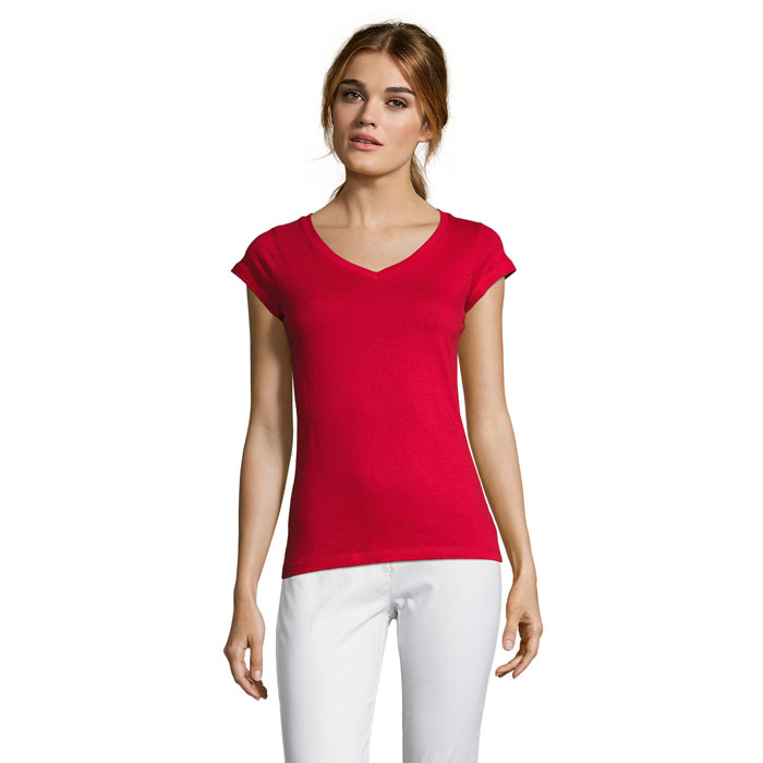 MOON Červená – mOON LADIES SHIRT 150g s potlačou | Predmety.sk